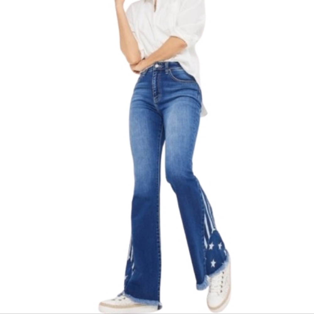 KanCan Blue Star Flare Jeans